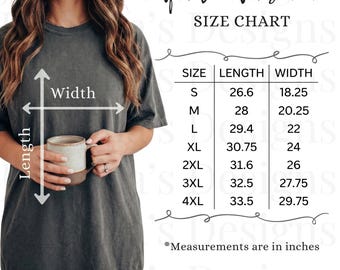 Comfort Colors 1717 Size Chart POD Sellers Guide