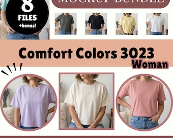Comfort Colors 3023 Mockup Bundle Lifestyle 8 Colors