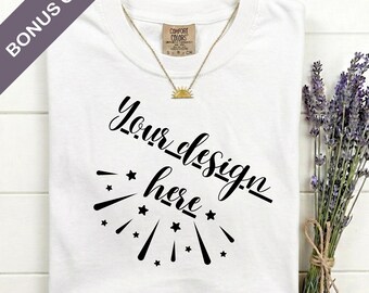 Comfort Colors 1717 White Mockup Flat Lay