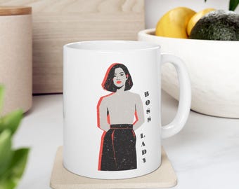 Boss Lady Coffee Mug | Women Empowerment | Feminist Office Decor | Female Entrepreneur Cup | Girl Boss Gift for Coworker | Promotion Gift