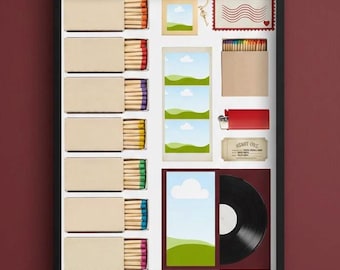 Custom Matchbook Print Anniversary Gift for Partner Editable Canva Template Personalized Couple Art