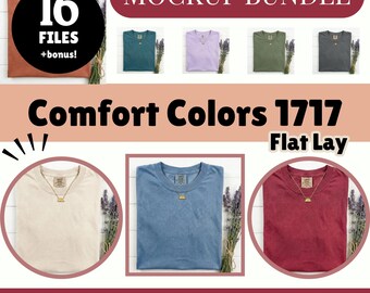 Comfort Colors 1717 Bundle Mockup Flat Lay 16 Photos