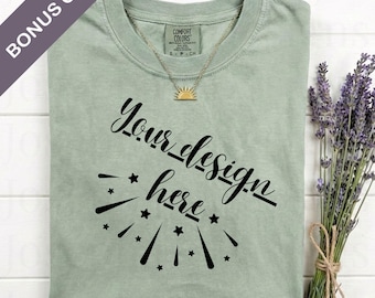 Comfort Colors 1717 Bay Mockup Flat Lay