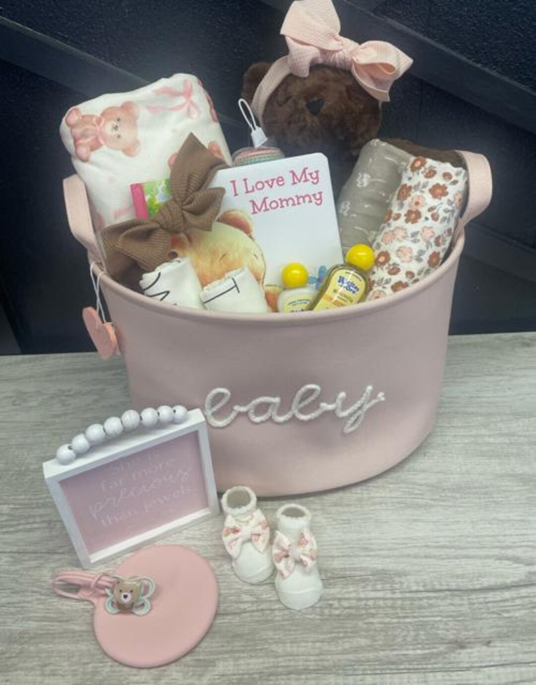 Sweet Beginnings Teddy Bear Tote – Baby Girl Gift Set (rae Dunn ...