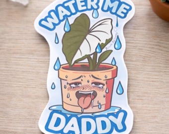 Pegatina divertida de "Riégame, papá"