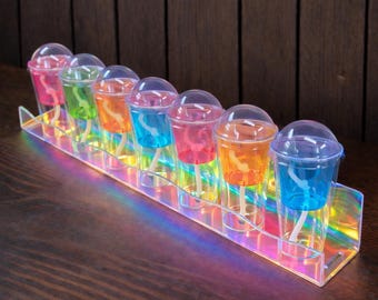 Estante acrílico para copas de cormo para vitrinas de plantas Arcoíris