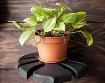 Estante para plantas con forma de hoja de Monstera