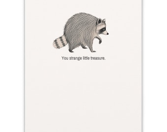 Jimothy Card | You Strange Little Treasure | Raccoon Greeting Card | Funny Best Friend Card