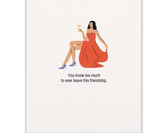 Funny Friend Card | Unhinged BFF Friendship Greeting | Galentines