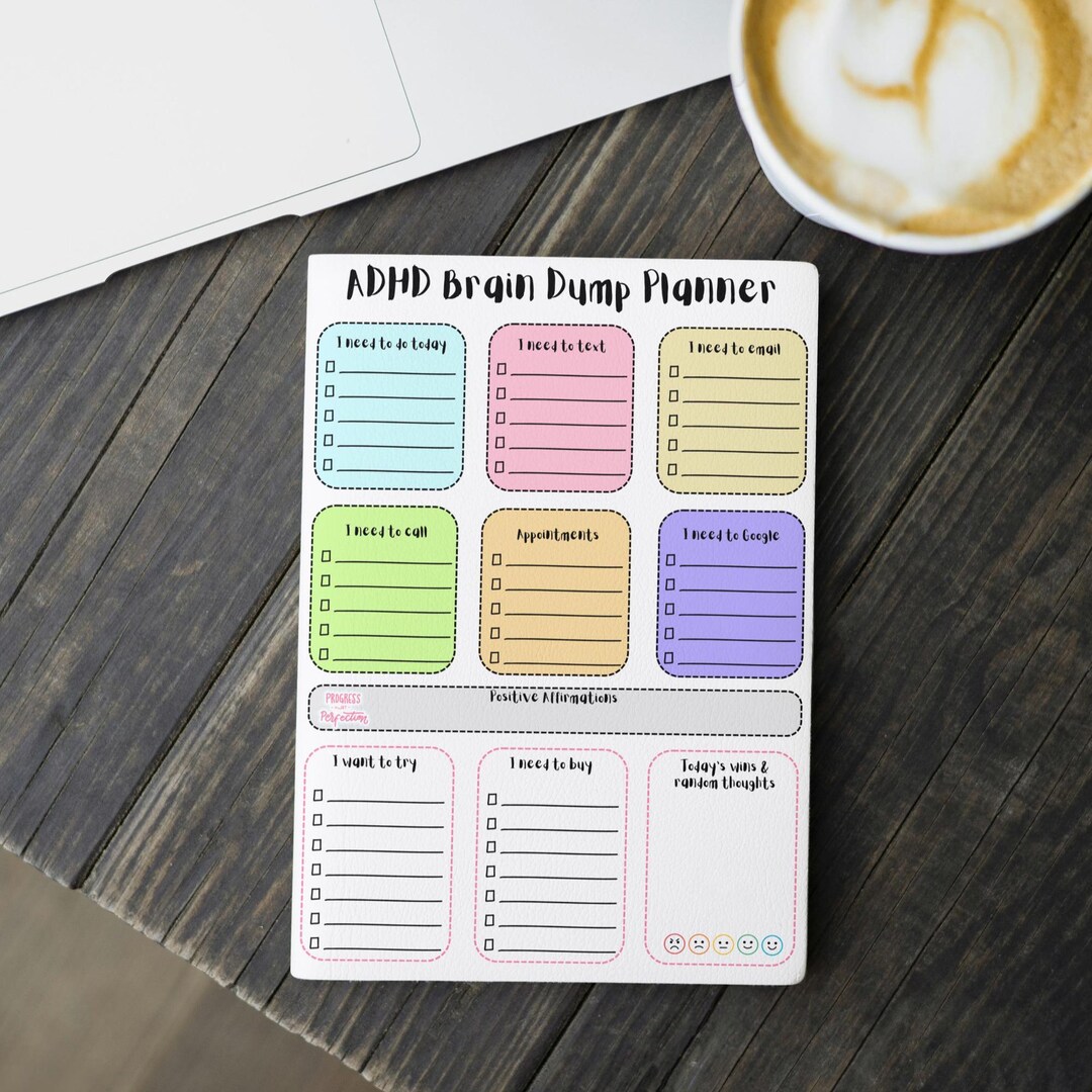 ADHD Brain Dump Daily Planner - ADHD Note Pad - to Do List - A5 A4 ...