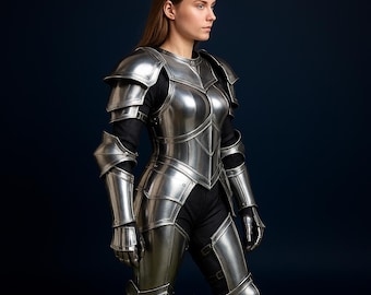 Coraza femenina, armadura medieval, regalo de Halloween, accesorio de cosplay, decoración del hogar, armadura para LARP femenina, regalo de disfraz para mujer.