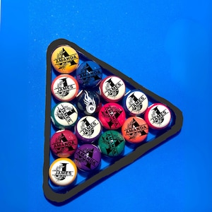 Personalisiertes Billard Ball Set, Billard Geschenk mit Gravur, 57 mm Spielball