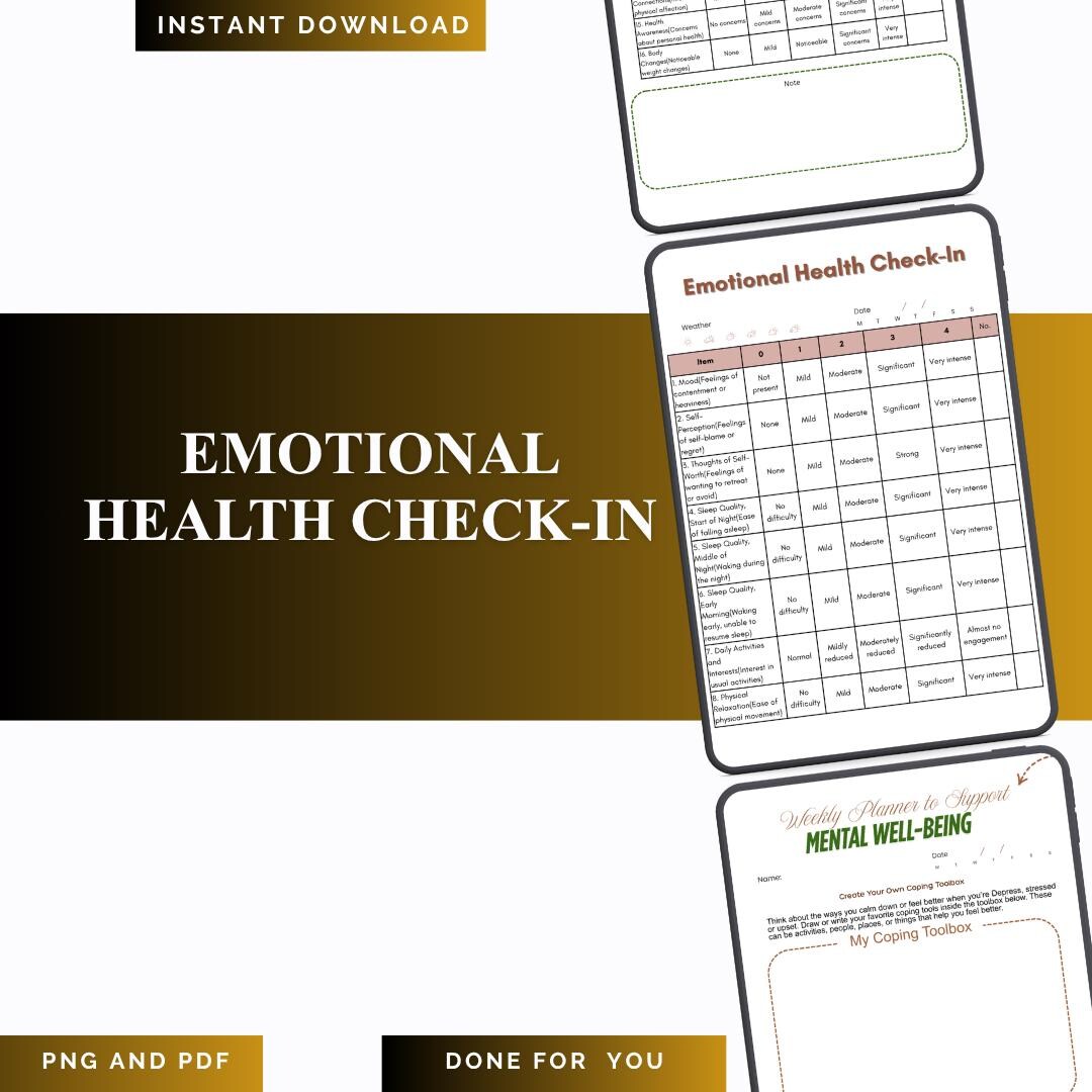 Self Check In Journal Daily Emotional Check-in Journal - Self-reflection & Mood Tracking ...