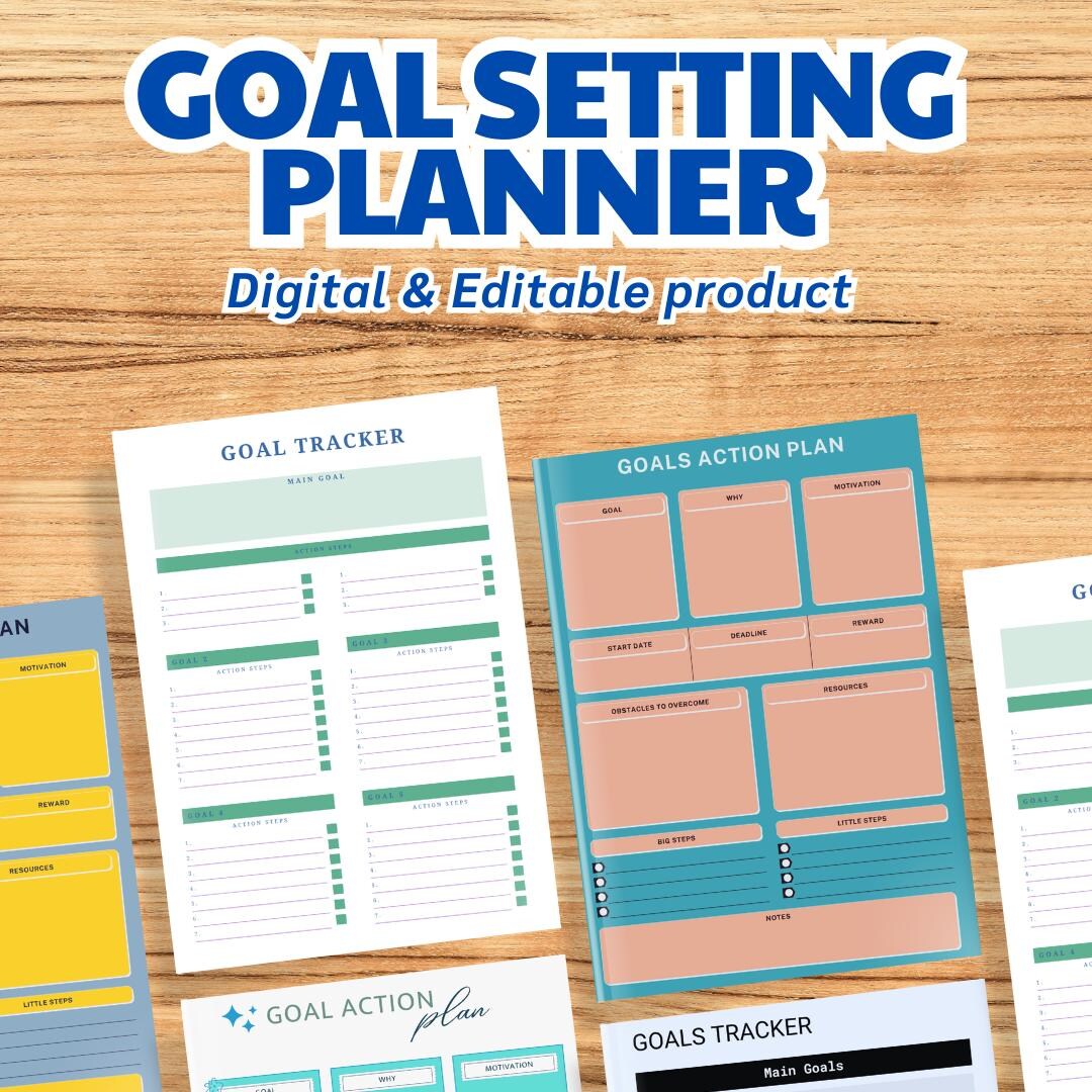 Goal Setting Planner Printable, Productivity and Success Workbook ...