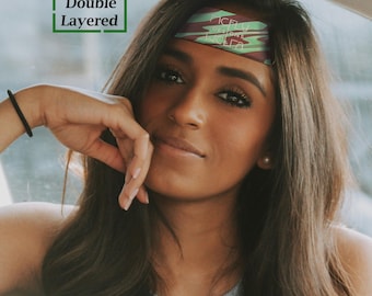 Stretch Performance Athletic Headband Moisture Wicking Exercise Sweatband Zumba Instructor Gift Yoga Teacher Nonslip Accessory for Fitness