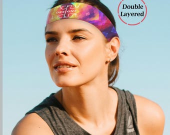 Colorful Athletic Headband for Women and Men Sweat Proof Exercise Sweatband Quick Dry Activewear Gift for Fitness & Pilates Enthusiasts