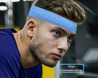 Customized Exercise Sweatband Stretchy Athletic Headband Moisture Wicking Performance Sweatband for Fitness & Gym Training