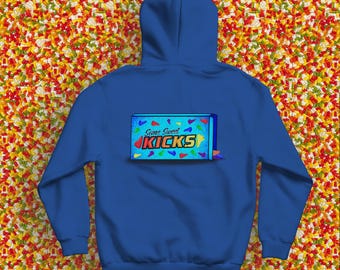 Gummy Aesthetic Hoodie for Sneaker Heads Gift Idea Colorful Graphic Double-Lined Hoodie Streetwear Inspired Clothing for Sneaker Lover