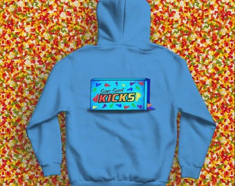 Personalized Gummy Aesthetic Hoodie for Sneaker Heads Gift Idea Colorful Graphic Double-Lined Hoodie Streetwear Inspired Clothing