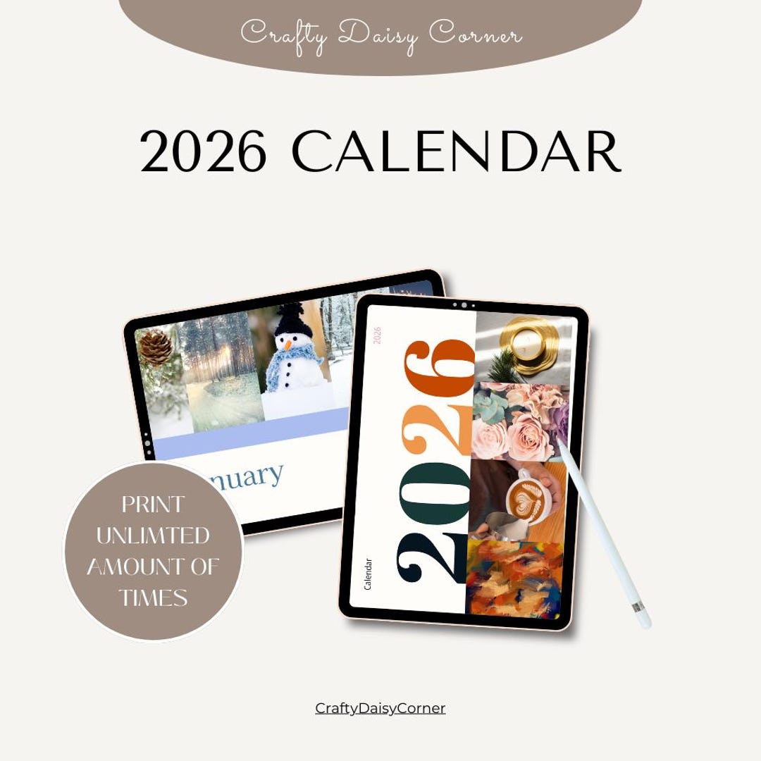 2026 Aesthetic Printable Calendar – Seasonal Monthly Photo Calendar ...
