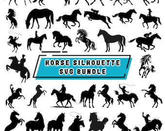 Horse Silhouette SVG Bundle, Horse Head Svg, Horseshoe SVG, Horse Silhouette, Horses Clipart, Horse Png, Animal Svg,