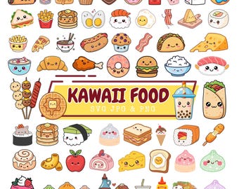Food Doodle Clipart SVG PNG | Cute Food Clipart Bundle, Foodie Illustrations PNG Drinks Meals Pastel Graphics for Stickers Planners