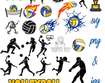 Volleyball svg Bundle | Volleyball Silhouette & Outline |Volleyball Player svg | Volleyball Cut Files |Volleyball Mom SVG |Sport SVG Designs