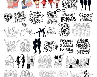 Best Friends SVG Bundle, Best Friends Svg, Best Friends Clipart, Bff Svg, Besties Svg, Friendship Svg, Best Friend Png, Digital Files