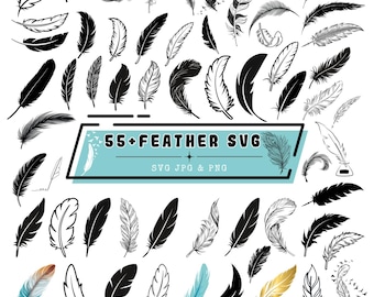 Feather svg bundle, Feather Svg Png: Cut Ready Digital Design For Cricut Silhouette