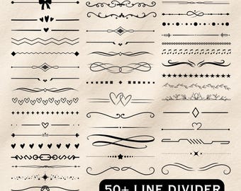 Line Divider Svg Bundle, Line Divider Png, Wedding Clipart, Design Element Svg, Line Divider Cut File, Commercial Use, Instant Download