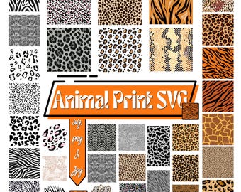Leopard Print Svg, Leopard Print png, Animal Print SVG Bundle, Animal Print Clipart, Tiger Print Svg, Cow Print Svg, Instant download