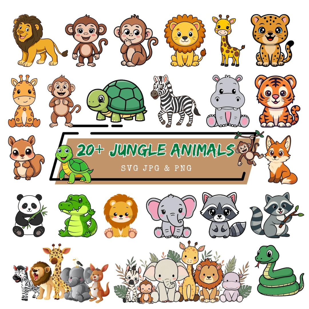 Jungle Animals SVG, Safari animals layered Svg, Animal SVG, Safari Animals SVG, Safari ani