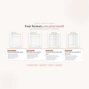 Minimalist Task Planner Monthly Reset Checklist Pdf Printable Home Management System Simple Organization Digital Bundle Admin Tracker Family