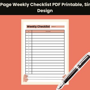 Weekly Reset List Option 3  Printable PDF Minimalist US Letter Task Organizer