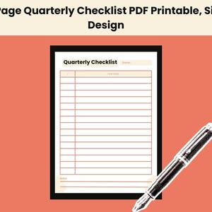 Minimalistische kwartaalplanner (printbaar pdf-bestand) Productiviteitstool Werkplekorganisatie Takenlijst Kwartaalchecklist Terugkerende taken Werktracker