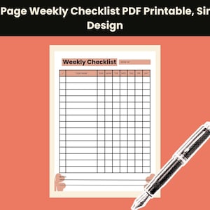 Weekly Priorities Checklist Option 1 Printable PDF Minimalist US Letter Task Organizer Sheet