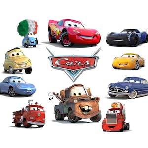 Auto's clipart png | Directe digitale download | Bliksem McQueen, png | Perfect voor verjaardag of project | Afbeeldingen met hoge resolutie