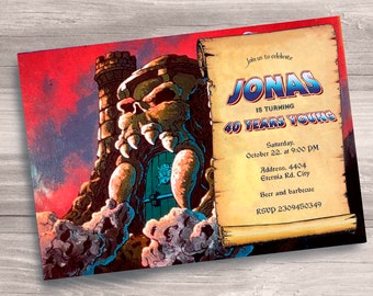 He-Man-verjaardagsuitnodiging voor papa | Gepersonaliseerde uitnodiging, aangepaste uitnodiging | Digitaal bestand om af te drukken of te delen via sms Whatsapp-e-mail, png