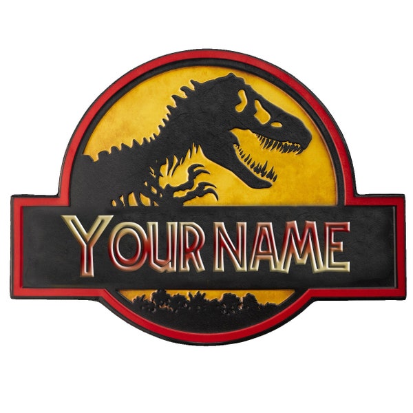 Jurassic World Personalisiertes Logo mit Ihrem Namen | Dinosaurier Geburtstag | Einladungen, T-Shirt, Dekor | Herunterladbare digitale Datei | PNG und PDF