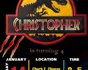 Jurassic World Download Digital Birthday Invitation | Printable | Mobile Phone Text Electronic Email SMS | Custom with Name and Details