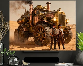 Steampunk Explorers Print – Giant Brass Machine Artwork (Digital Download)