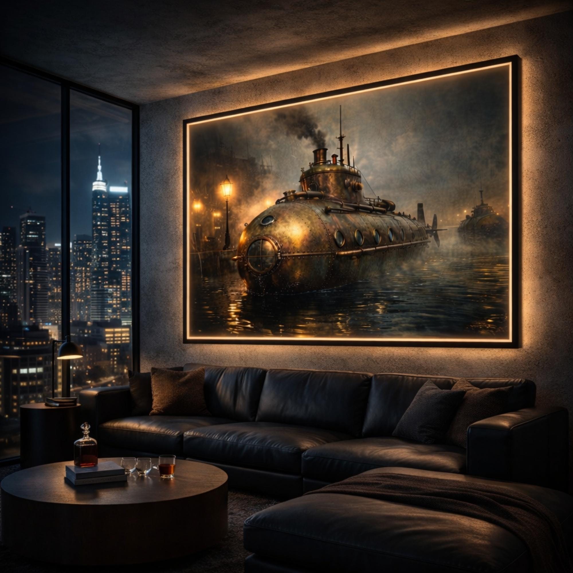 Steampunk Brass Submarine Art Print – Vintage Nautical Illustration ...