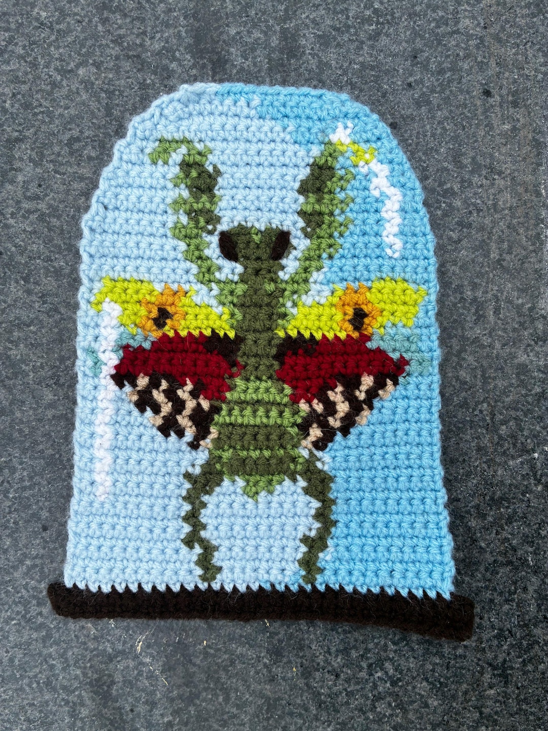 Praying Mantis Cloche (glass Dome) Crochet Tapestry - Etsy