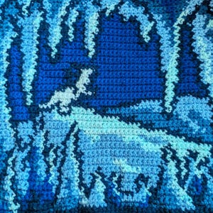 Patrón de manta, almohada o bolso de ganchillo de Monstruo de Nieve