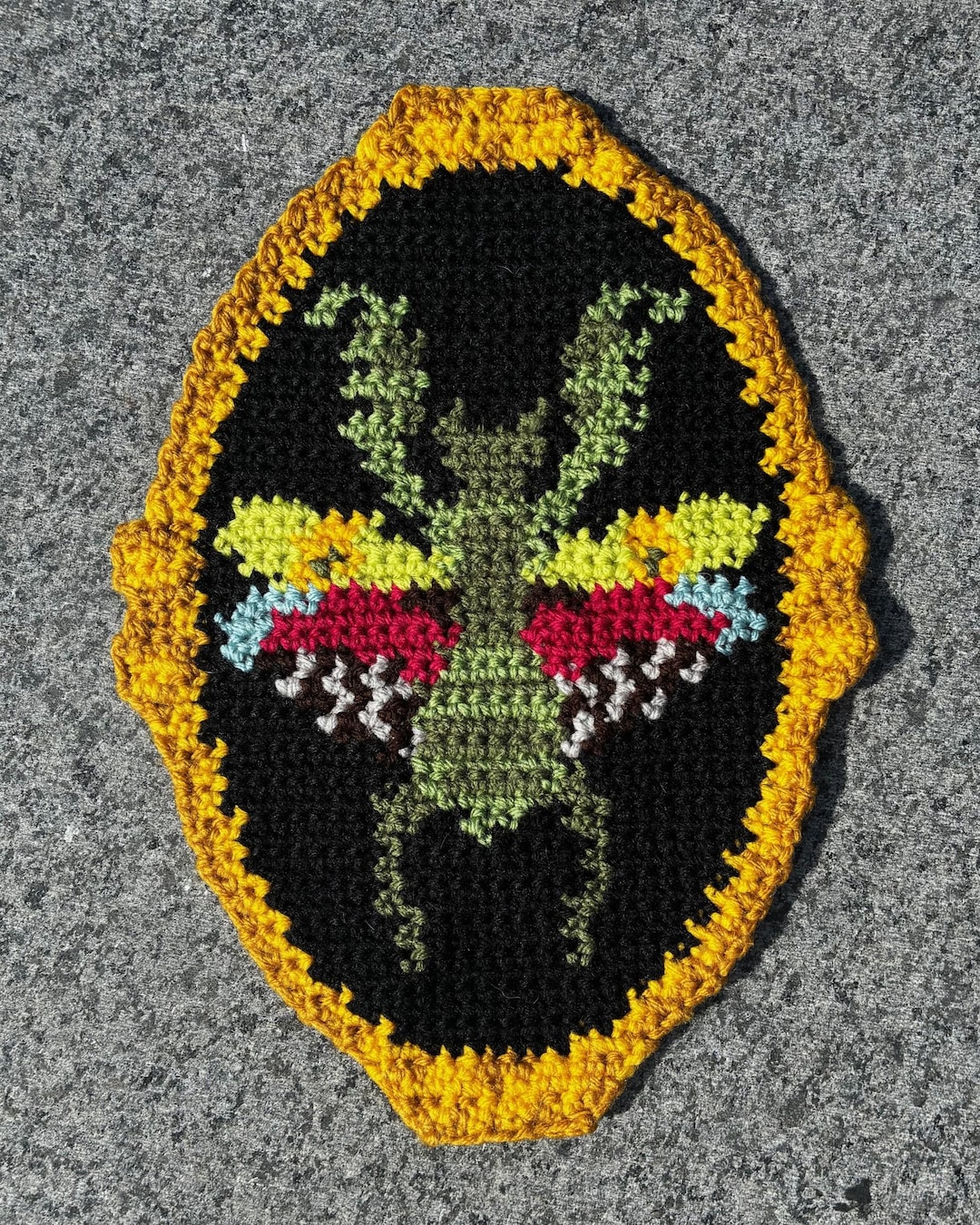 Praying Mantis in a Frame Crochet Tapestry - Etsy