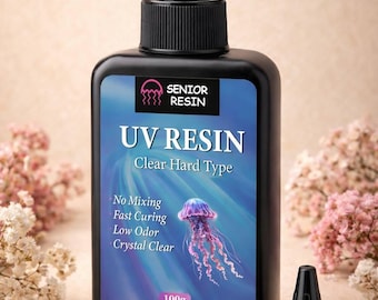 Clear UV Resin | Hard Type, Bubble Free, Jewelry Making (100ml / 3.38 fl oz)