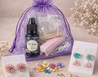 DIY Dried Flower Earrings Kit - 4 Silicone Molds, Create Unique Resin Earrings Easily