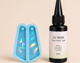 Holographic Earring Making Mold for Resin + Optional 50ml UV Resin