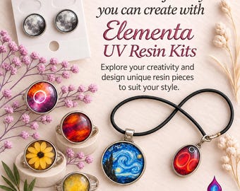Glow-in-the-Dark DIY UV Resin Jewelry Kit – Make Your Own Earrings, Rings & Pendants