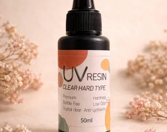 UV Resin 50ml / 1.69 fl oz Bubble Free Clear Hard Type for Jewelry Making